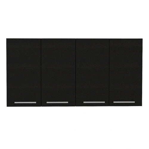 47-inch Zwart Houten Wandkastje met Vier Deuren