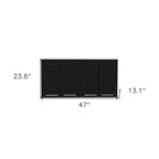 47-inch Zwart Houten Wandkastje met Vier Deuren