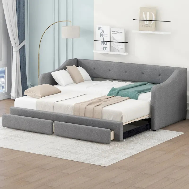 Omschakelbaar slaapbank met opberglades – Twin XL tot King