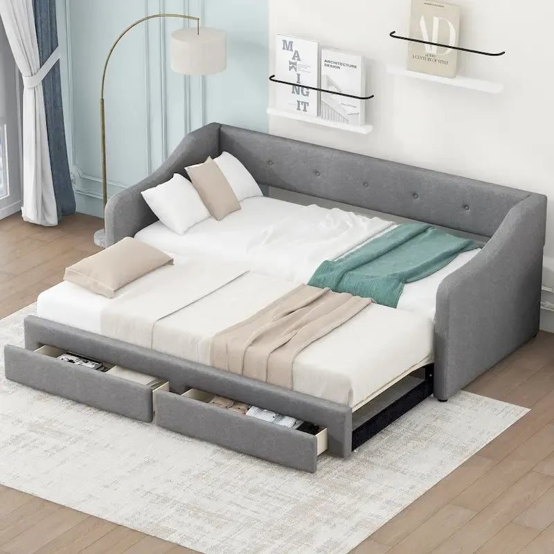 Omschakelbaar slaapbank met opberglades – Twin XL tot King