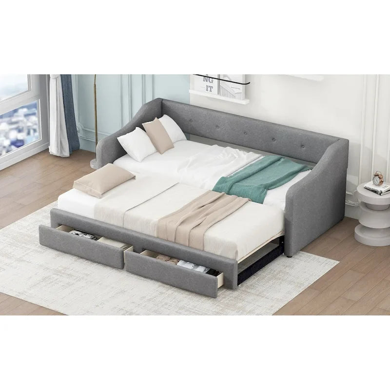 Omschakelbaar slaapbank met opberglades – Twin XL tot King
