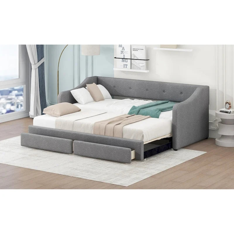 Omschakelbaar slaapbank met opberglades – Twin XL tot King