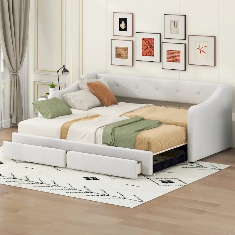 Omschakelbaar slaapbank met opberglades – Twin XL tot King