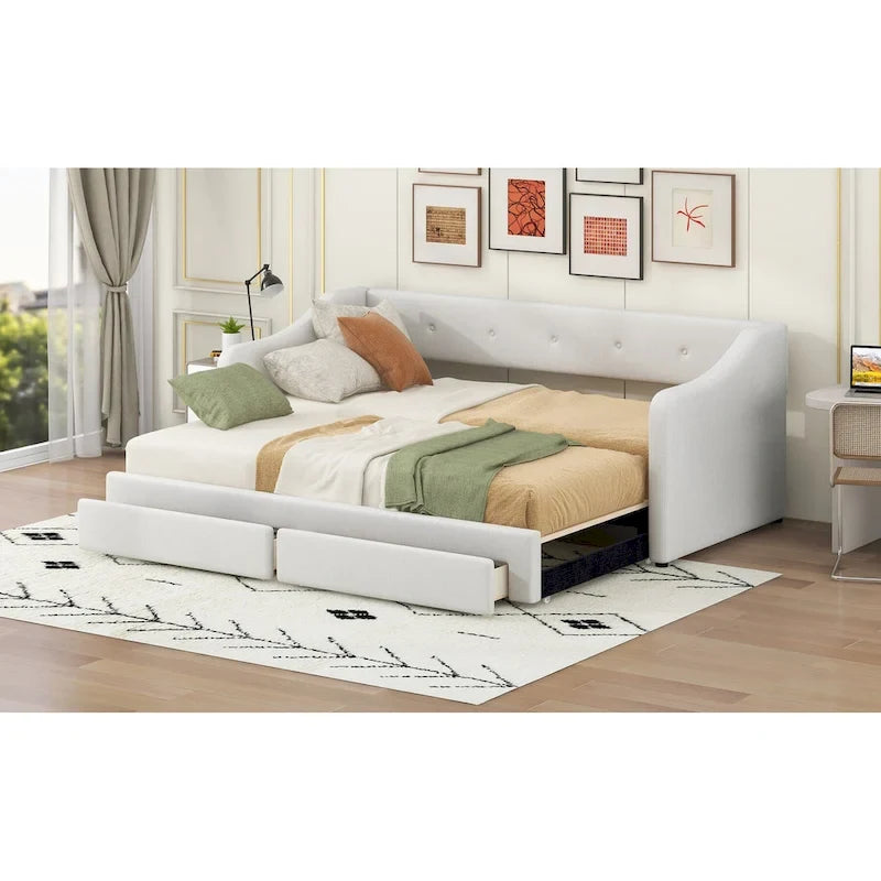 Omschakelbaar slaapbank met opberglades – Twin XL tot King