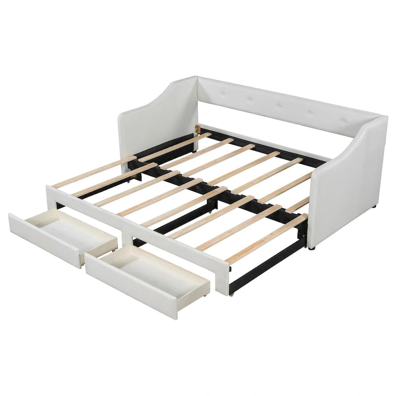 Omschakelbaar slaapbank met opberglades – Twin XL tot King