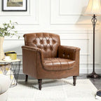 Fauteuil met gecapitonneerde PU lederen bekleding