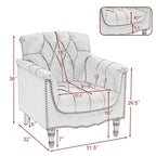 Fauteuil met gecapitonneerde PU lederen bekleding