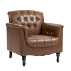 Fauteuil met gecapitonneerde PU lederen bekleding
