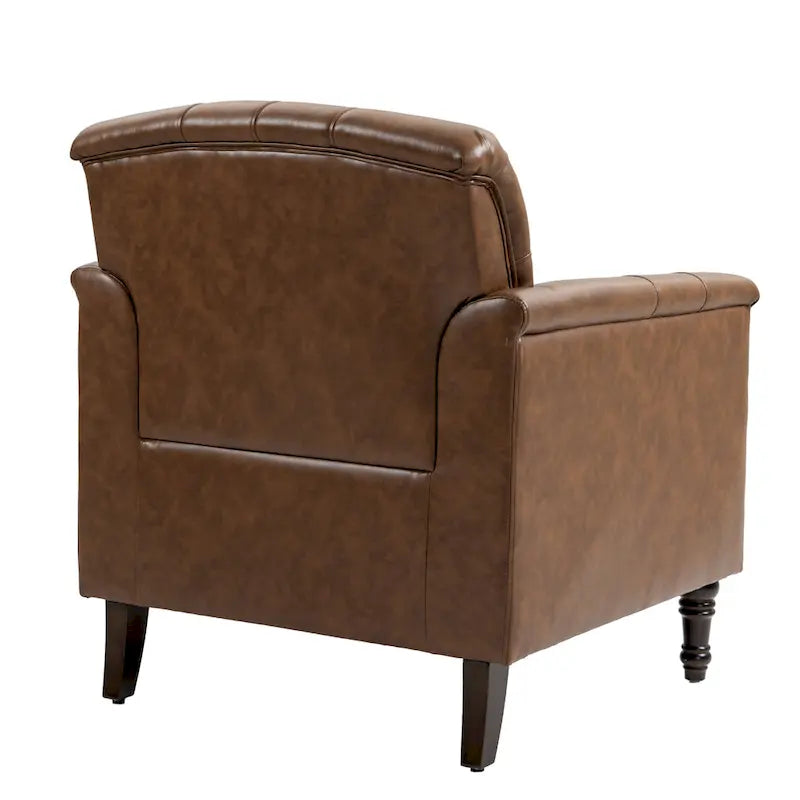 Fauteuil met gecapitonneerde PU lederen bekleding