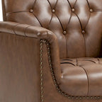 Fauteuil met gecapitonneerde PU lederen bekleding