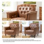 Fauteuil met gecapitonneerde PU lederen bekleding