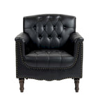 Fauteuil met gecapitonneerde PU lederen bekleding