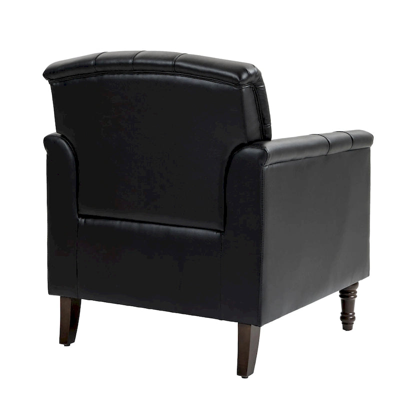Fauteuil met gecapitonneerde PU lederen bekleding