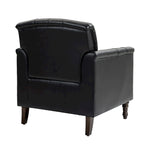 Fauteuil met gecapitonneerde PU lederen bekleding