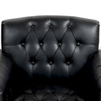 Fauteuil met gecapitonneerde PU lederen bekleding