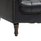 Fauteuil met gecapitonneerde PU lederen bekleding