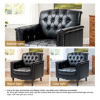 Fauteuil met gecapitonneerde PU lederen bekleding