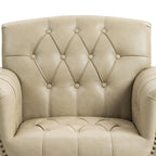 Fauteuil met gecapitonneerde PU lederen bekleding