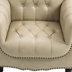Fauteuil met gecapitonneerde PU lederen bekleding