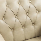 Fauteuil met gecapitonneerde PU lederen bekleding