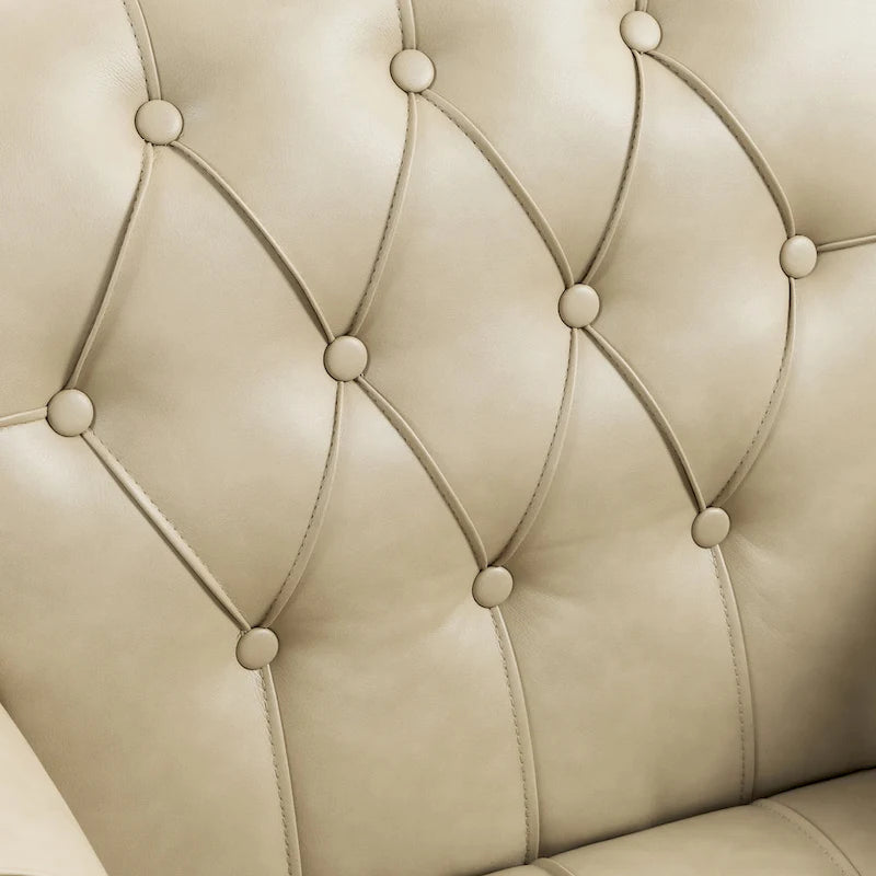 Fauteuil met gecapitonneerde PU lederen bekleding
