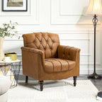 Fauteuil met gecapitonneerde PU lederen bekleding