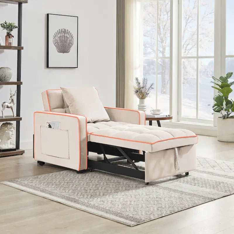Opvouwbare slaapfauteuil met verstelbare rugleuning