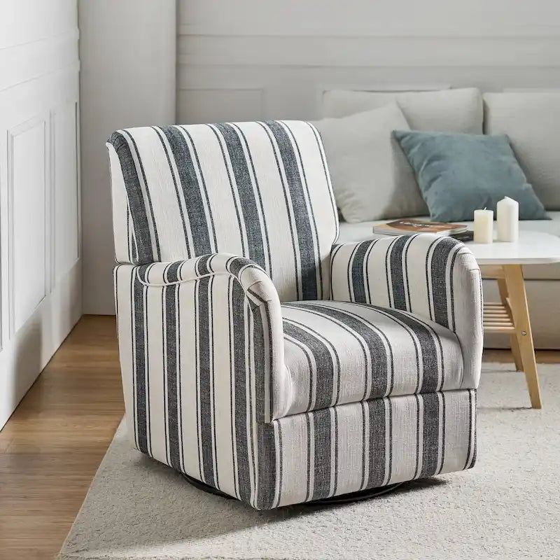 Traditionele draaifauteuil met Jacobijnse streepmotief