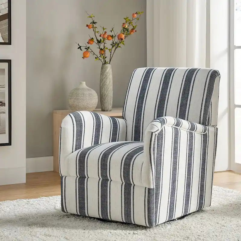 Traditionele draaifauteuil met Jacobijnse streepmotief