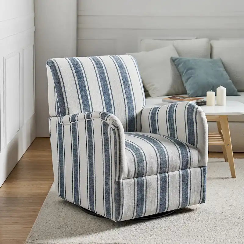 Traditionele draaifauteuil met Jacobijnse streepmotief