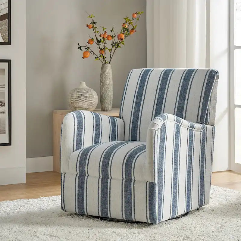 Traditionele draaifauteuil met Jacobijnse streepmotief