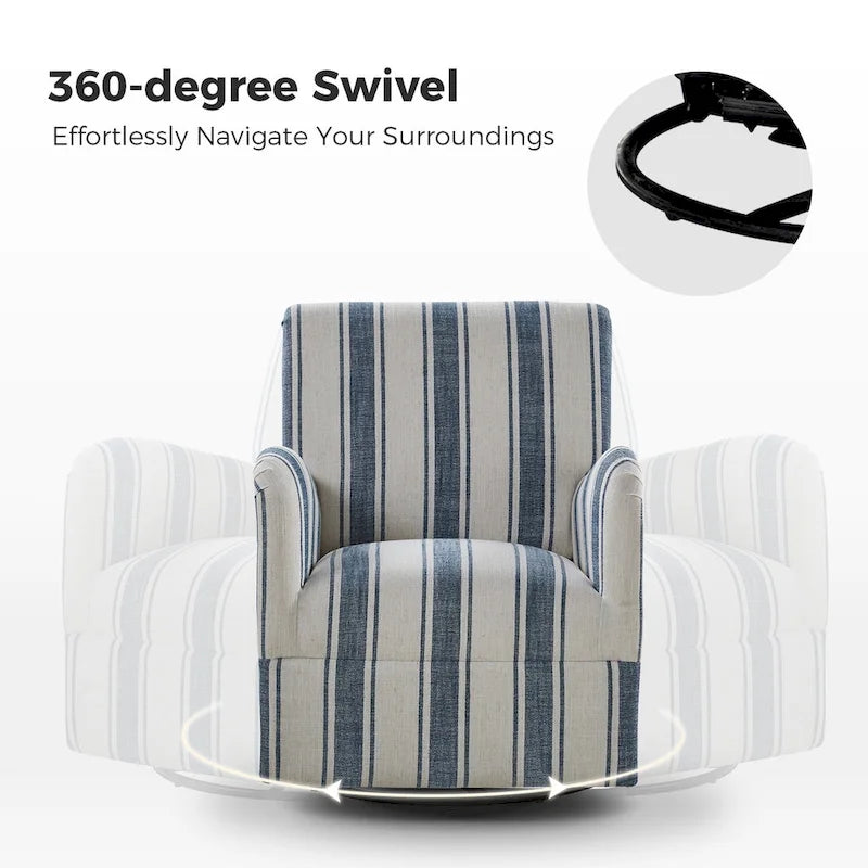 Traditionele draaifauteuil met Jacobijnse streepmotief