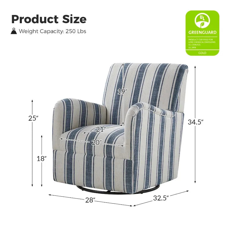 Traditionele draaifauteuil met Jacobijnse streepmotief