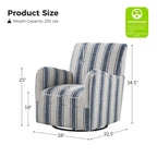 Traditionele draaifauteuil met Jacobijnse streepmotief