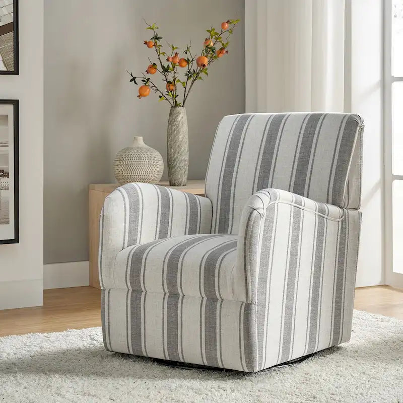 Traditionele draaifauteuil met Jacobijnse streepmotief