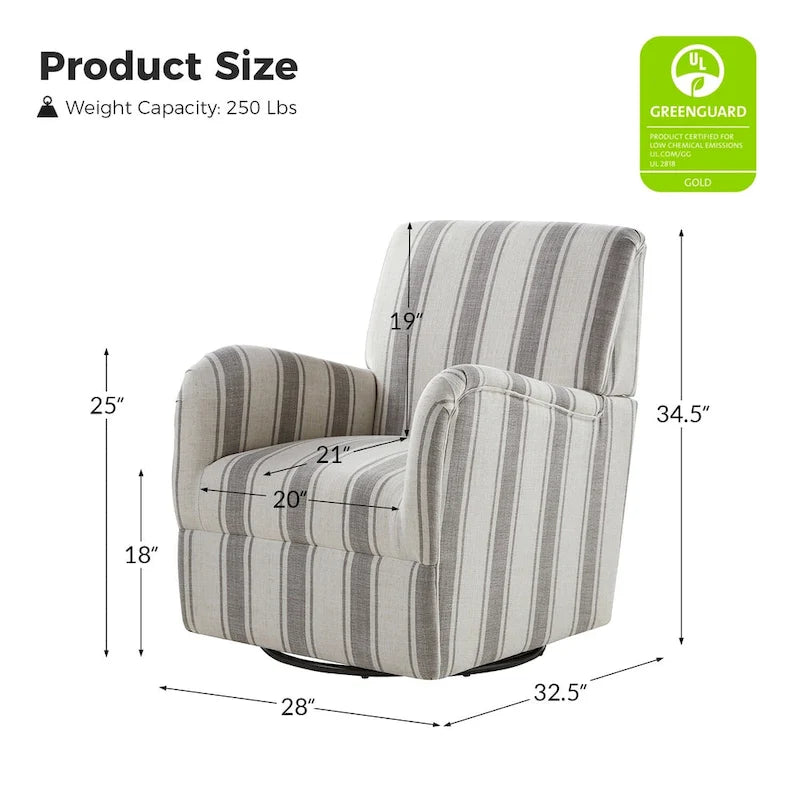 Traditionele draaifauteuil met Jacobijnse streepmotief