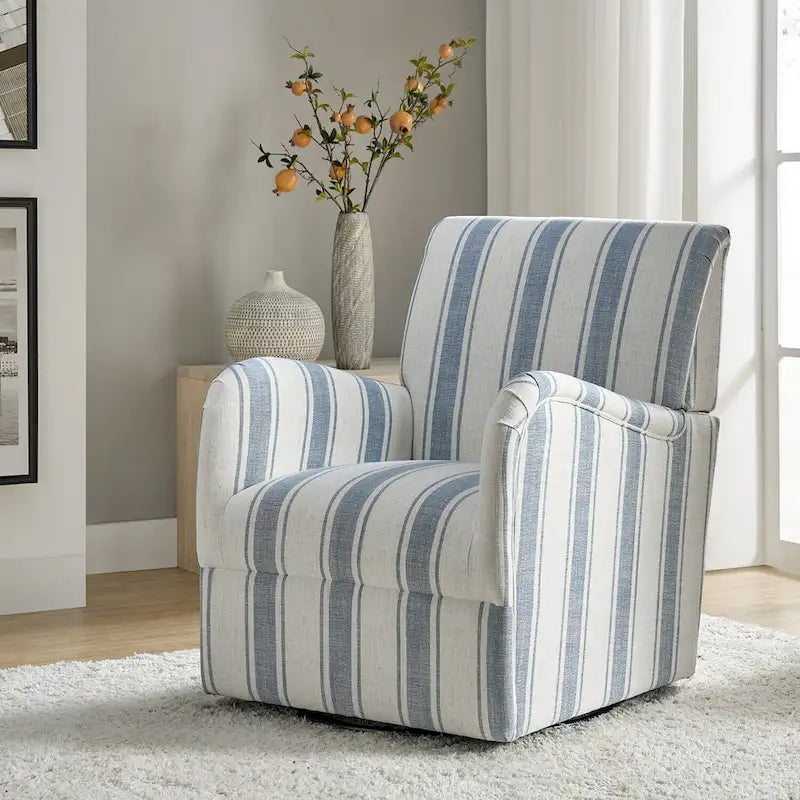 Traditionele draaifauteuil met Jacobijnse streepmotief