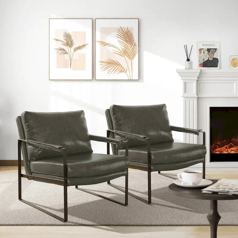 Kunstleren accentstoelen met stalen frame