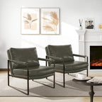 Kunstleren accentstoelen met stalen frame
