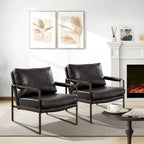 Kunstleren accentstoelen met stalen frame