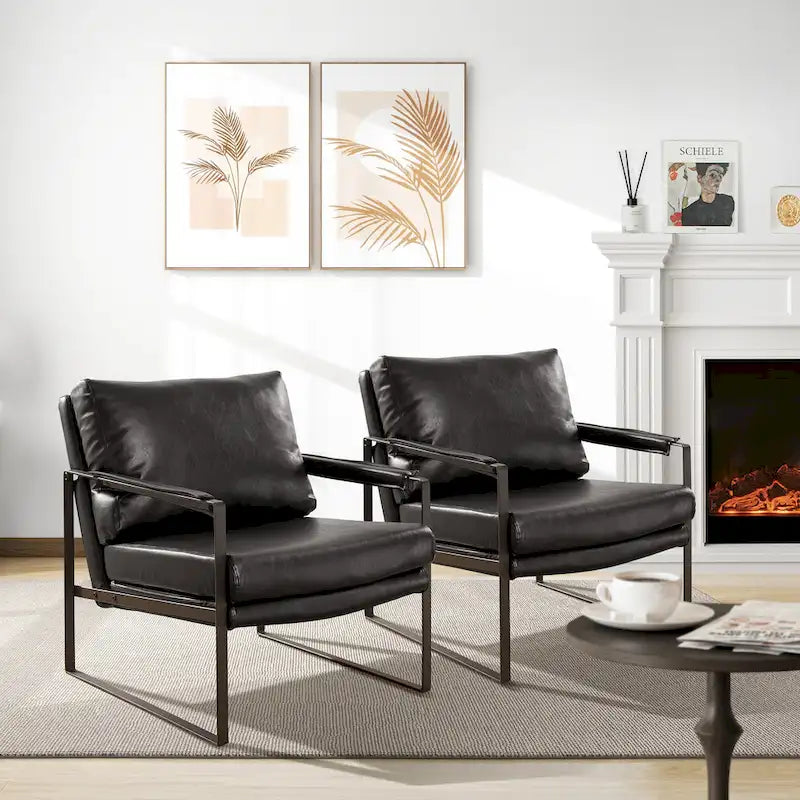 Kunstleren accentstoelen met stalen frame