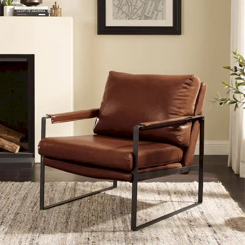Kunstleren accentstoelen met stalen frame