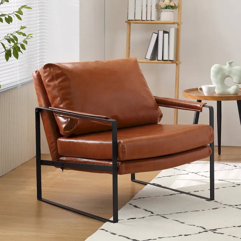 Kunstleren accentstoelen met stalen frame