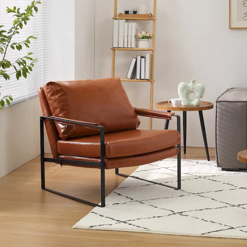 Kunstleren accentstoelen met stalen frame