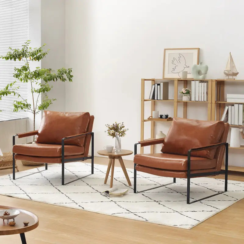 Kunstleren accentstoelen met stalen frame