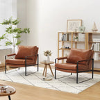 Kunstleren accentstoelen met stalen frame
