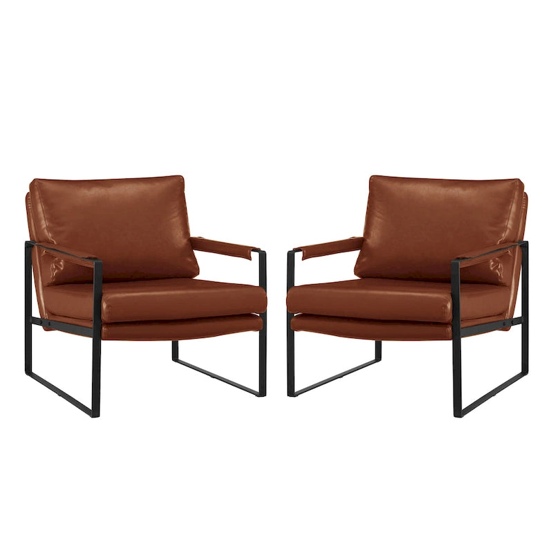 Kunstleren accentstoelen met stalen frame