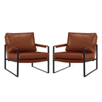Kunstleren accentstoelen met stalen frame