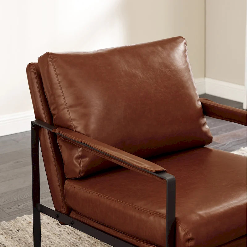 Kunstleren accentstoelen met stalen frame