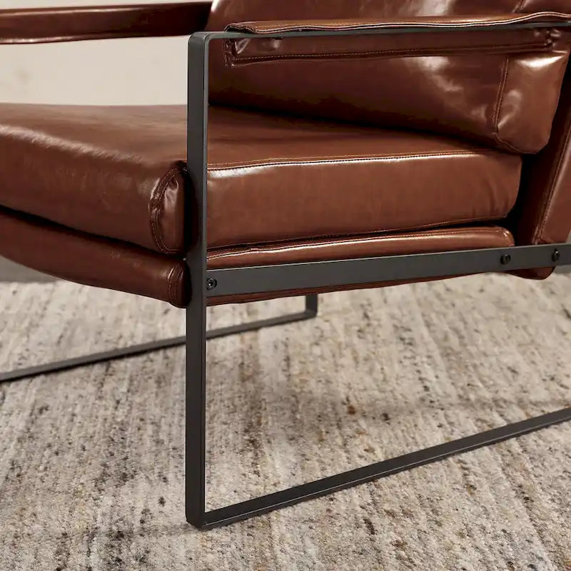 Kunstleren accentstoelen met stalen frame